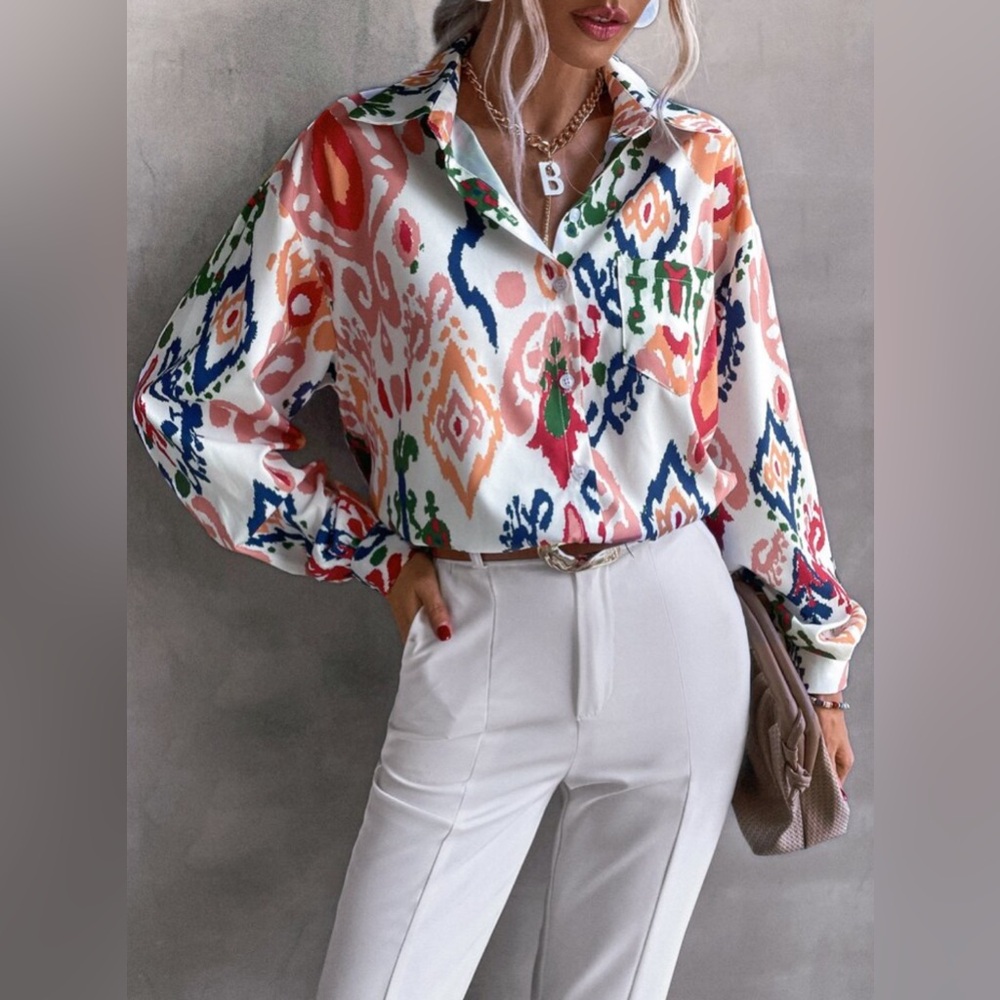 SHEIN multicolored blouse NWOT